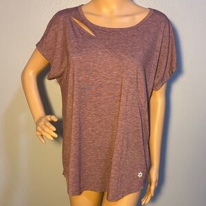 Nine West Active Space Dye Mauve Short Sleeve Top